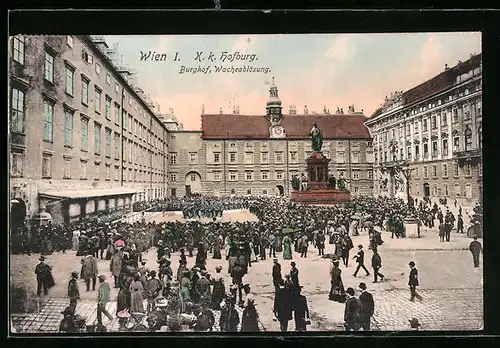 AK Wien, Hofburg mit Wacheablösung