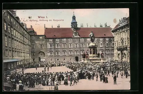 AK Wien, Hofburg, Ablösung der Burgwache