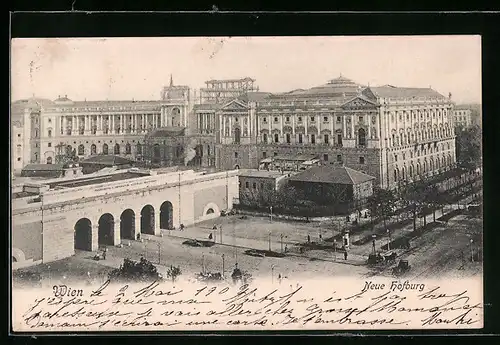 AK Wien, Hofburg aus der Vogelschau