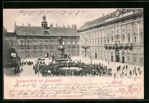 AK Wien, Hofburg, Franzensplatz mit Burgmusik