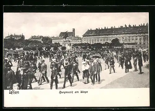 AK Wien, Hofburg, Burgmusik am Wege