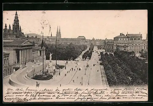 AK Wien, Parlamentsgebäude, Monumentalbrunnen, Franzensring