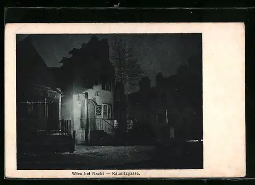 AK Wien, In der Kaunitzgasse bei Nacht
