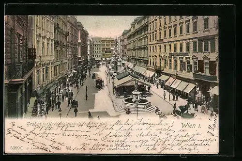 AK Wien, Graben, Partie mit Dreifältigkeitssäule