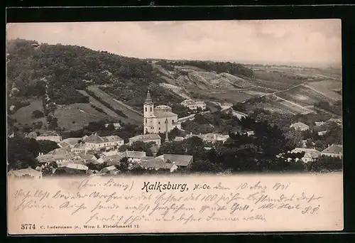 AK Wien, Ortsansicht Kalksburg mit Blick ins Land