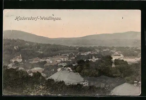 AK Wien, Ortsansicht Hadersdorf-Weidlingau aus der Vogelschau