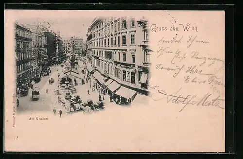 AK Wien, Graben, Strassenpartie aus der Vogelschau