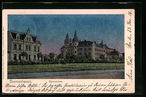 Luna-AK Bremerhaven, Blick auf das Gymnasium