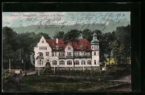 AK Hameln /Weser, Hotel Dreyer`s Berggarten