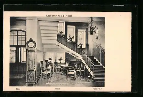 AK Aachen, Vestibül des Waldhotels