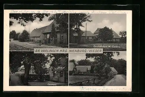 AK Gross Varlingen / Weser, Gasthaus, Geschäftshaus W. Cording