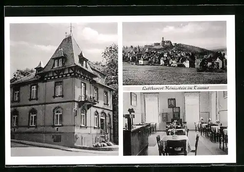 AK Königstein i. T., Gesamtansicht, Gasthaus und Pension Zum Feldberg, Klosterstrasse