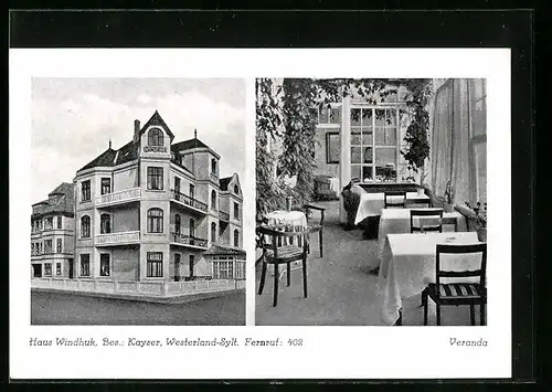 AK Westerland /Sylt, Hotel Haus Windhuk