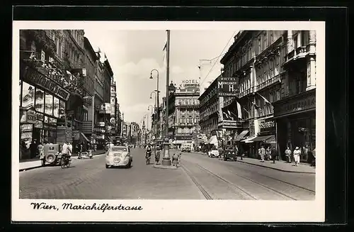 AK Wien, Blick durch die Mariahilferstrasse