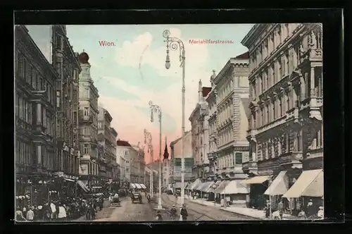 AK Wien, Blick auf Wohnhäuser in der Mariahilferstrass