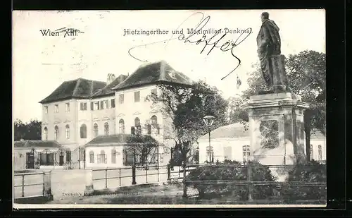 AK Wien, Hietzingerthor und Maximilian-Denkmal