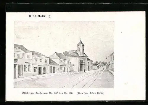 AK Wien, Ottakringerstrasse von Nr. 205 bis 215 im Jahr 1890