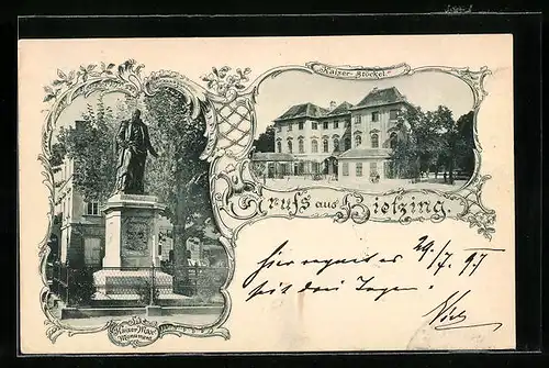 AK Wien-Hietzing, Kaiser Max-Monument, Gasthof Kaiser-Stöckel