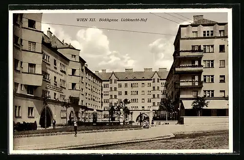 AK Wien, Hotel Liebknecht-Hof in der Böckhgasse