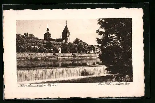 AK Hameln an der Weser, Am Wehr Münster