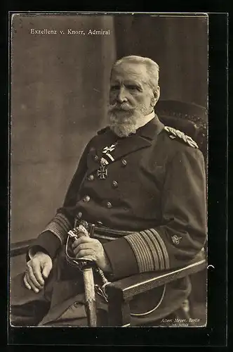 AK Admiral Eduard von Knorr in Uniform mit Säbel