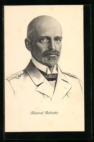 Künstler-AK Admiral Paul Behncke im Portrait