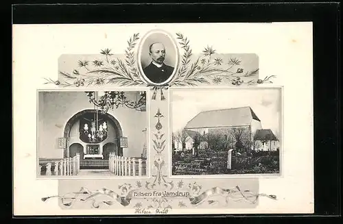 AK Vamdrup, Kirche mit Innenansicht