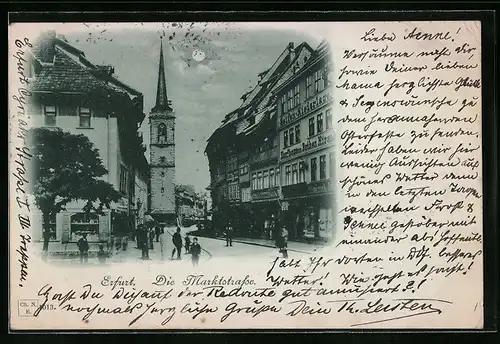 Mondschein-AK Erfurt, Die Marktstrasse