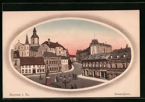 AK Meerane i. Sa., Bismarckplatz