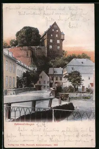 AK Katzenelnbogen, Blick zur Burg