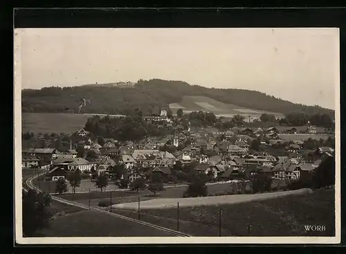 AK Worb, Ortsansicht aus der Vogelschau
