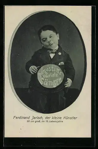 AK Ferdinand Jarisch, der kleine Künstler, Sänger in Augustins Varieté