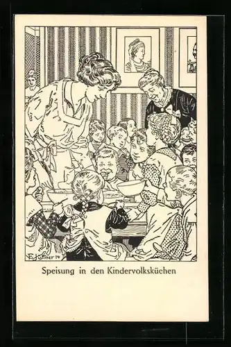 AK Speisung in den Kindervolksküchen