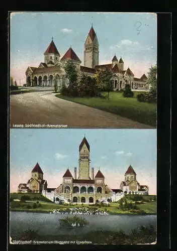 AK Leipzig, Krematorium mit Südfriedhof und Urnenhain
