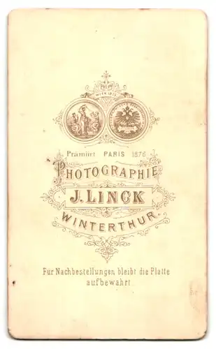Fotografie J. Linck, Winterthur, Junger Mann mit Bart und Binder