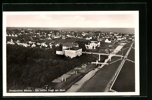 AK Büsum, Fliegeraufnahme der weissen Stadt am Meer