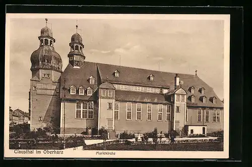 AK Clausthal im Oberharz, Marktkirche im Sonnenschein
