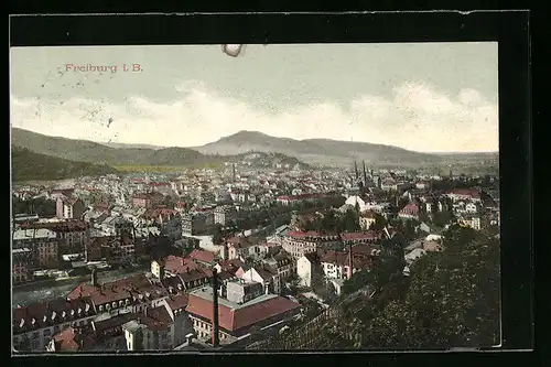 AK Freiburg i. B., Totalansicht vom Flugzeug aus