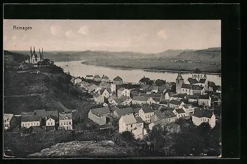 AK Remagen, Gesamtansicht vom Flugzeug aus
