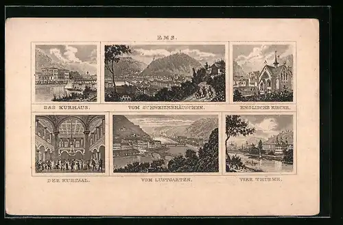 AK Ems, Kurhaus, Kirche, Kursaal