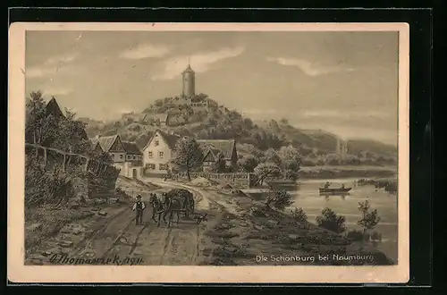 Künstler-AK Naumburg, Blick auf die Schönburg