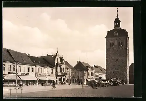 AK Luckenwalde, Platz der Jugend mit Kirchturm