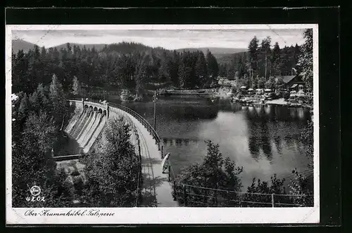 AK Ober-Krummhübel, Gasthaus am Stausee, Talsperre