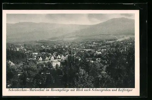 AK Schreiberhau-Marienthal, Gesamtansicht mit Schneegruben und Reifträger