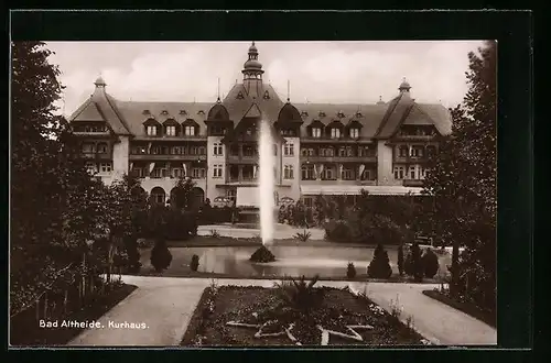 AK Bad Altheide, Kurhaus mit Springbrunnen