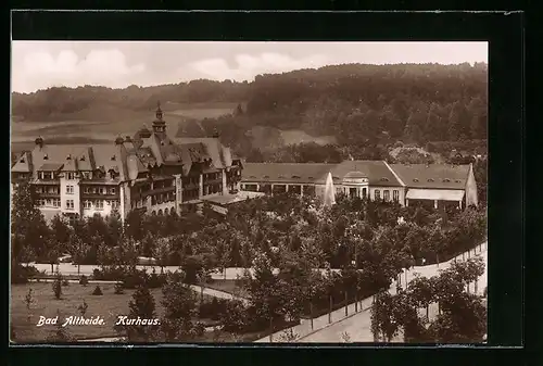 AK Bad Altheide, Kurhaus mit Springbrunnenfontäne
