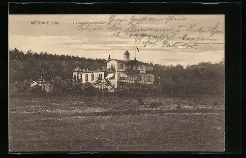 AK Meerane i. Sa., Blick auf das Ferienkolonieheim