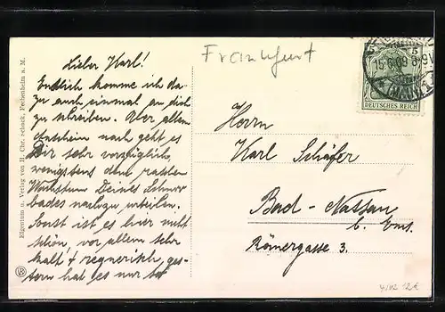 AK Frankfurt-Fechenheim, Totalansicht des Ortes