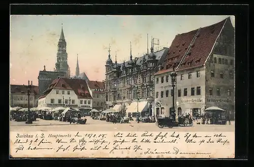 AK Zwickau i. S., Blick auf den Hauptmarkt