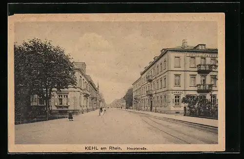 AK Kehl am Rhein, Blick über die Hauptstrasse